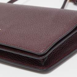 Pre Owned Coach Burgundy Leather Anna Foldover Clutch Bag