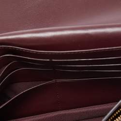 Pre Owned Coach Burgundy Leather Anna Foldover Clutch Bag