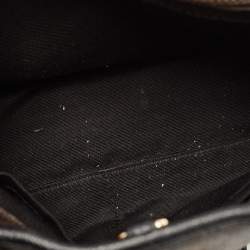 Pre Owned Coach Dark Brown/Black Signature Coated Canvas and Leather Margot Satchel
