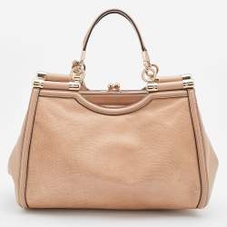 Pre Owned Coach Beige Lizard Embossed Leather Madison Pinnacle Carrie Satchel