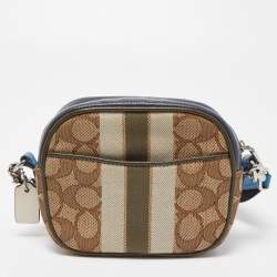 Coach Multicolor Signature Canvas and Leather Dempsey Crossbody Bag