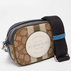 Coach Multicolor Signature Canvas and Leather Dempsey Crossbody Bag