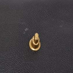 Pre Owned Coach Black Grained Leather Cassie Top Handle Bag