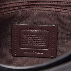 Pre Owned Coach Black Grained Leather Cassie Top Handle Bag