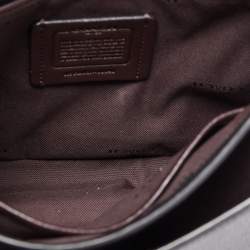 Pre Owned Coach Black Grained Leather Cassie Top Handle Bag