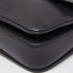 Pre Owned Coach Black Grained Leather Cassie Top Handle Bag
