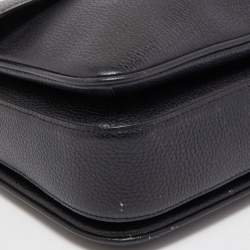 Pre Owned Coach Black Grained Leather Cassie Top Handle Bag
