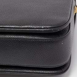 Pre Owned Coach Black Grained Leather Cassie Top Handle Bag