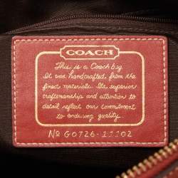 Pre Owned Coach Beige/Orange Signature Canvas and Leather Satchel