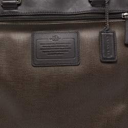 Pre Owned Coach Two Tone Brown Coated Canvas and Leather Shopper Tote