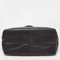 Pre Owned Coach Two Tone Brown Coated Canvas and Leather Shopper Tote