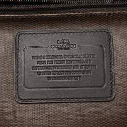 Pre Owned Coach Two Tone Brown Coated Canvas and Leather Shopper Tote