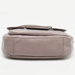 Pre Owned Coach Grey Leather Taylor Flap Crossbody Bag