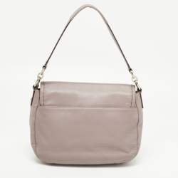 Pre Owned Coach Grey Leather Taylor Flap Crossbody Bag