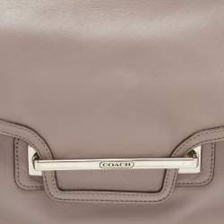 Pre Owned Coach Grey Leather Taylor Flap Crossbody Bag