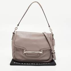 Pre Owned Coach Grey Leather Taylor Flap Crossbody Bag