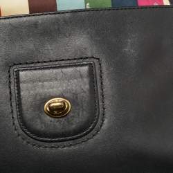 Pre Owned Coach Black Leather Willis Saddle Crossbody Bag