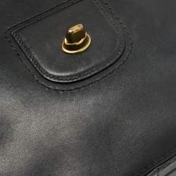 Pre Owned Coach Black Leather Willis Saddle Crossbody Bag