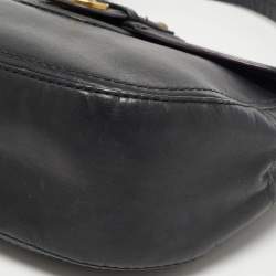 Pre Owned Coach Black Leather Willis Saddle Crossbody Bag