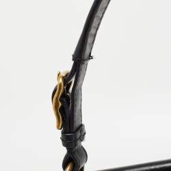 Pre Owned Coach Black Leather Willis Saddle Crossbody Bag