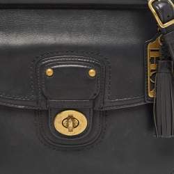 Pre Owned Coach Black Leather Willis Saddle Crossbody Bag