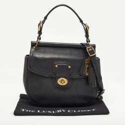 Pre Owned Coach Black Leather Willis Saddle Crossbody Bag