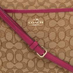 Coach Purple/Beige Signature Canvas and Leather File Messenger Bag