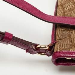 Coach Purple/Beige Signature Canvas and Leather File Messenger Bag