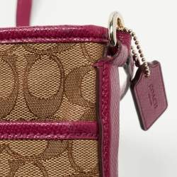 Coach Purple/Beige Signature Canvas and Leather File Messenger Bag