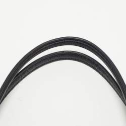 Pre Owned Coach Black Leather Turnlock Chain Tote