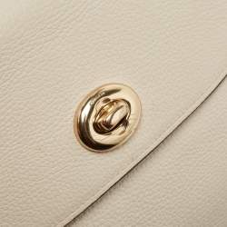Coach Cream Leather Marlie Top Handle Bag