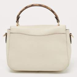 Coach Cream Leather Marlie Top Handle Bag