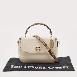 Coach Cream Leather Marlie Top Handle Bag