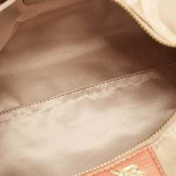 Pre Owned Coach Beige/Orange Op Art Fabric and Lizard Embossed Hailey Hobo