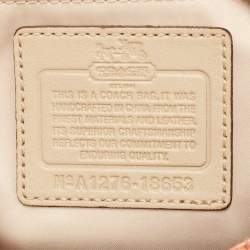 Pre Owned Coach Beige/Orange Op Art Fabric and Lizard Embossed Hailey Hobo