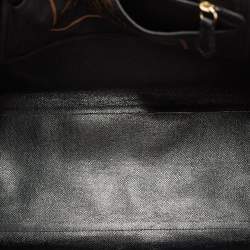 Pre Owned Coach Dark Brown Signature Coated Canvas and Leather City Tote