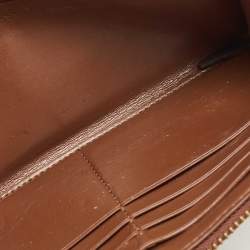 Coach Brown Signature Coated Canvas and Leather Accordion Continental Wallet