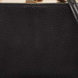 Pre Owned Coach Black Leather KissLock Crossbody Bag
