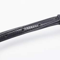 Pre Owned Coach Black/Blue Woven Leather Bleecker Riley Tote