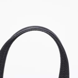 Pre Owned Coach Black/Blue Woven Leather Bleecker Riley Tote