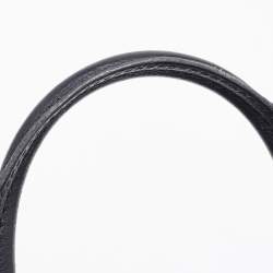 Pre Owned Coach Black/Blue Woven Leather Bleecker Riley Tote