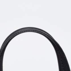 Pre Owned Coach Black/Blue Woven Leather Bleecker Riley Tote