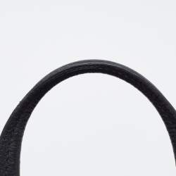 Pre Owned Coach Black/Blue Woven Leather Bleecker Riley Tote