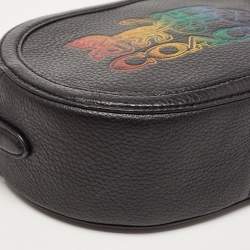 Pre Owned Coach Black Leather Horse And Carriage Camera Crossbody Bag