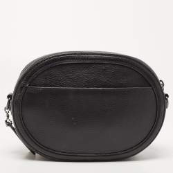 Pre Owned Coach Black Leather Horse And Carriage Camera Crossbody Bag