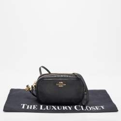 Coach Black Leather Camera Crossbody Bag 