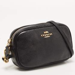 Coach Black Leather Camera Crossbody Bag 