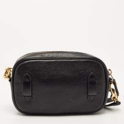 Coach Black Leather Camera Crossbody Bag 
