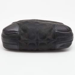 Pre Owned Coach Black Canvas and Leather Hobo