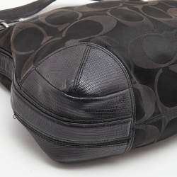 Pre Owned Coach Black Canvas and Leather Hobo